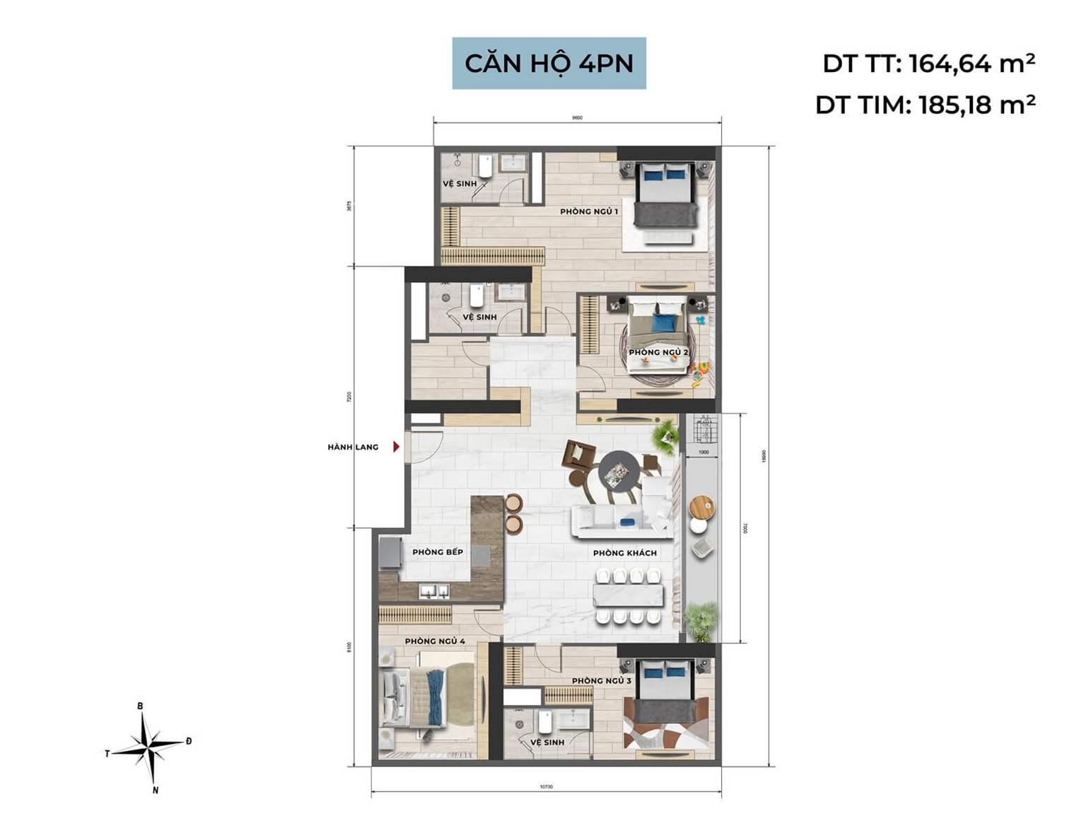 căn hộ 4 phòng ngủ NobleX West Lake Ciputra
