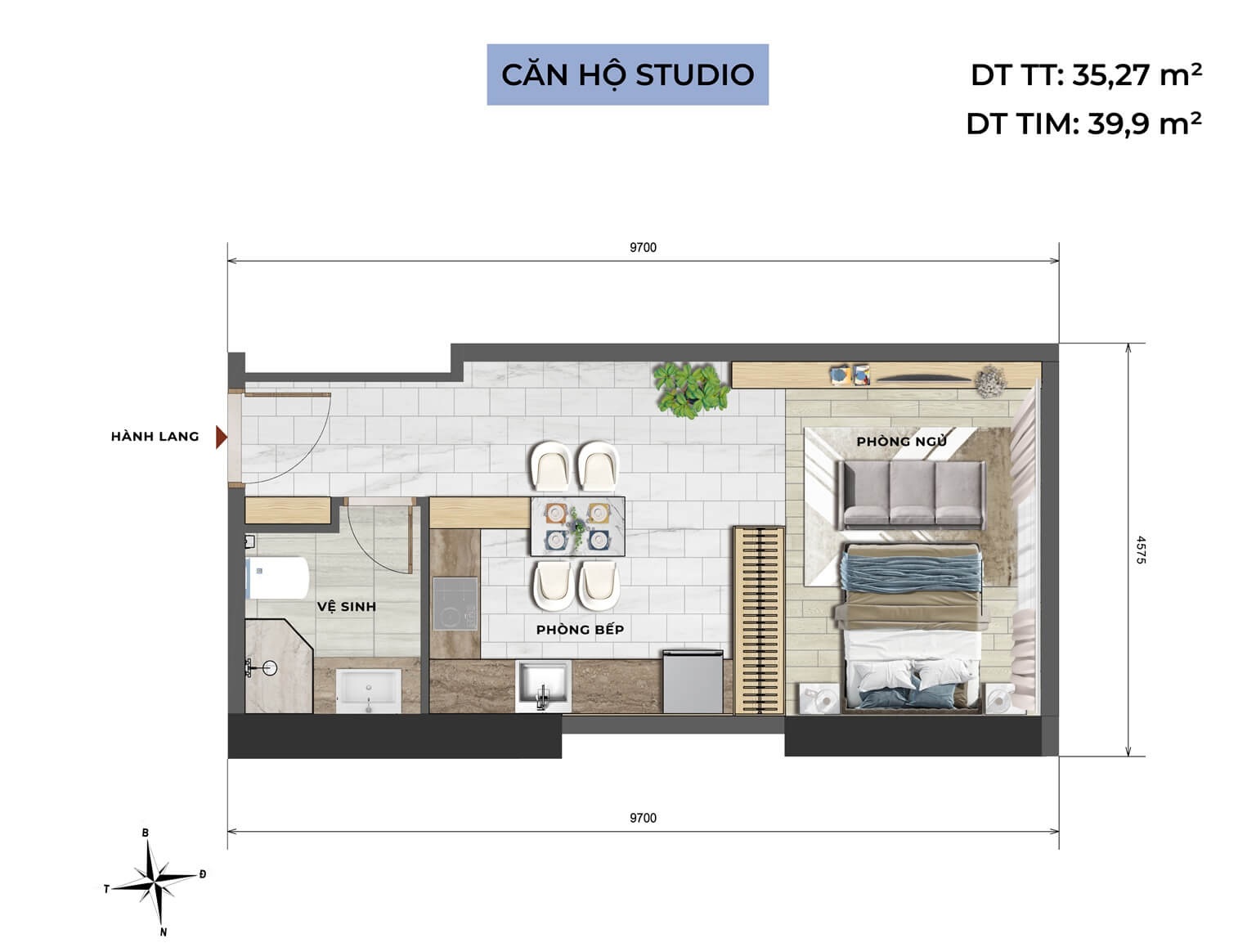 căn hộ studio NobleX West Lake Ha Noi