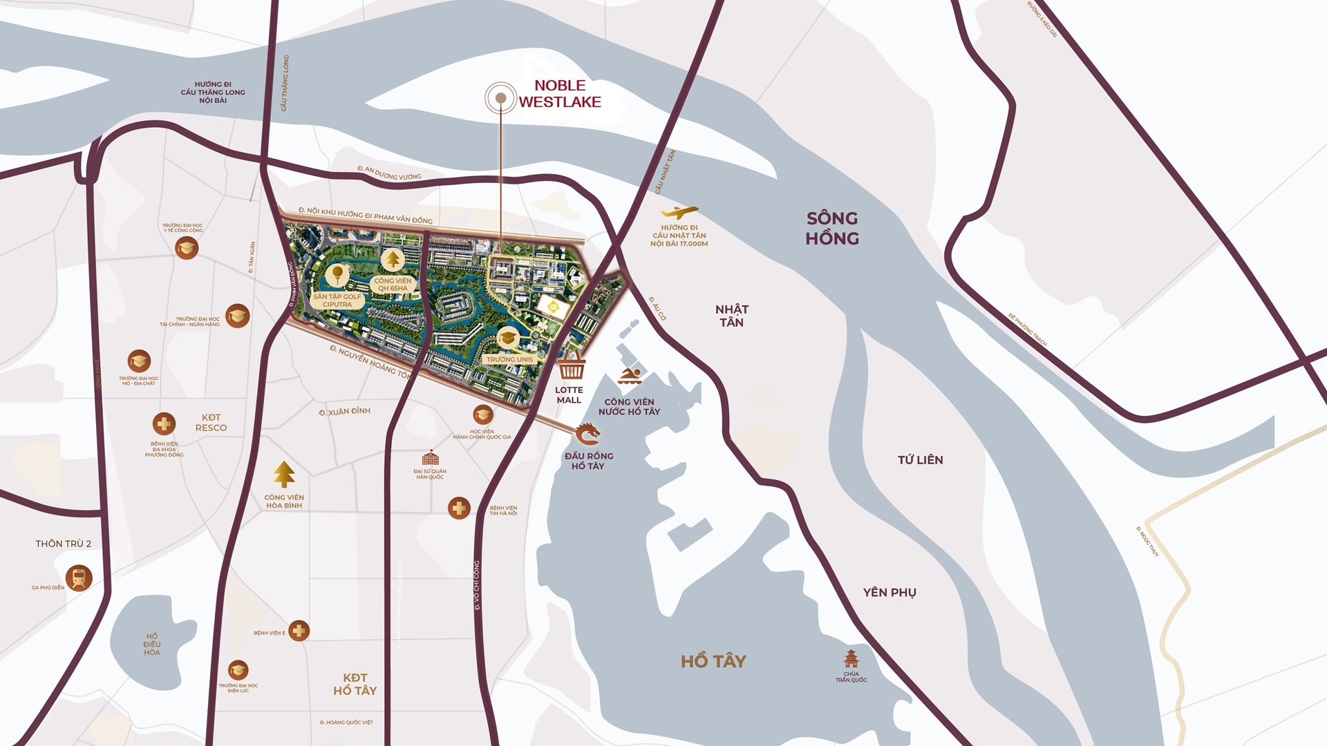 vị trí dự án NobleX West Lake ciputra tây hồ