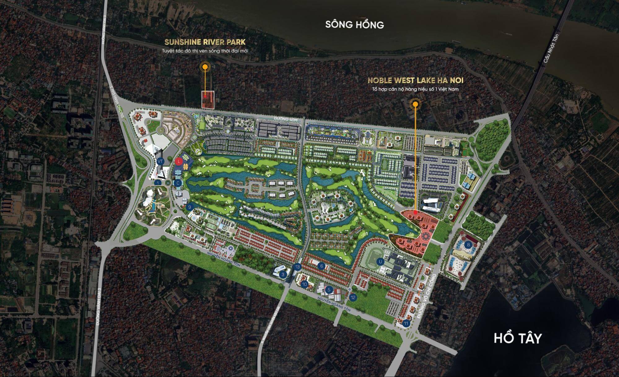 vị trí dự án NobleX West Lake ha noi ciputra tây hồ